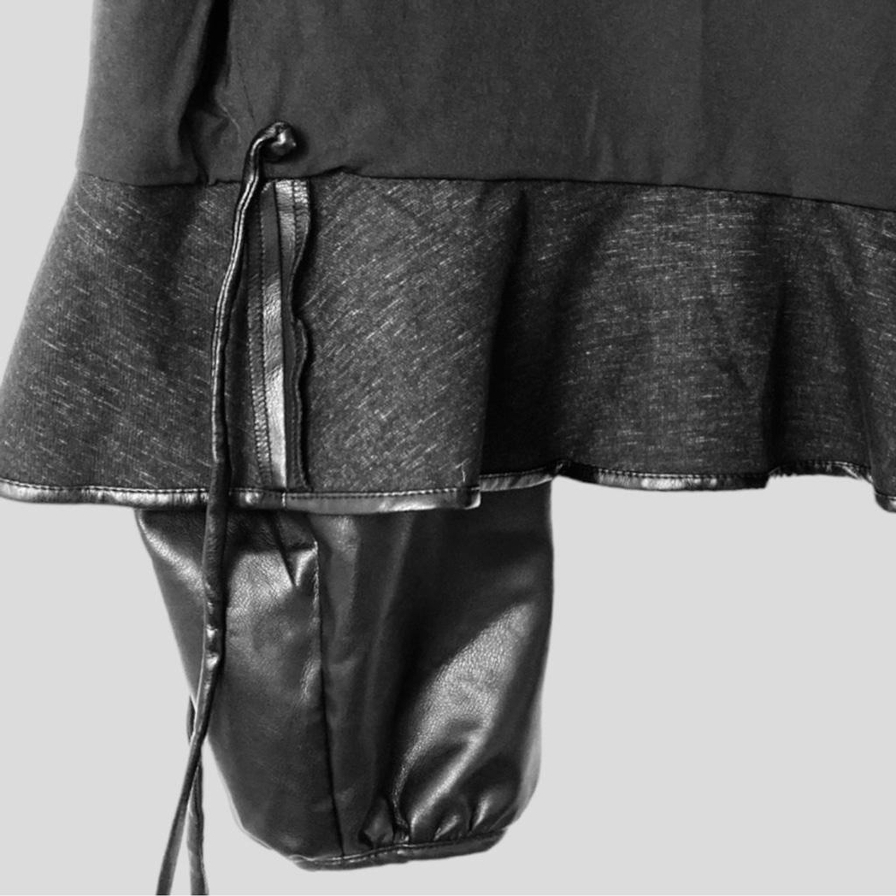 WAYF Women’s Y2K‎ Faux Leather Wrap Top Moto Wester Sz. Small Black Long Sleeve - Picture 7 of 9